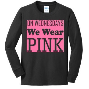 Breast Cancer Awareness Wednesdays We Wear Pink Kids Long Sleeve Shirt