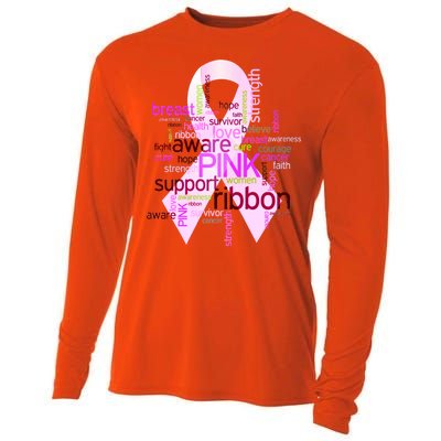 Breast Cancer Awareness Word Mash-Up Cooling Performance Long Sleeve Crew