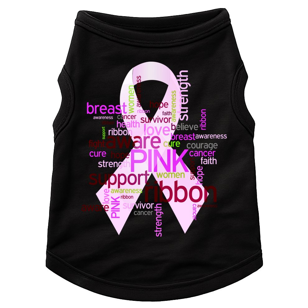 Breast Cancer Awareness Word Mash-Up Doggie Tank