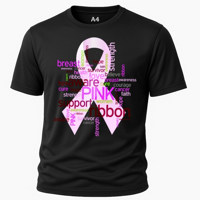 Breast Cancer Awareness Word Mash-Up Cooling Performance Crew T-Shirt