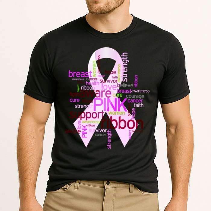 Breast Cancer Awareness Word Mash-Up Cooling Performance Crew T-Shirt