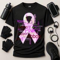 Breast Cancer Awareness Word Mash-Up Cooling Performance Crew T-Shirt
