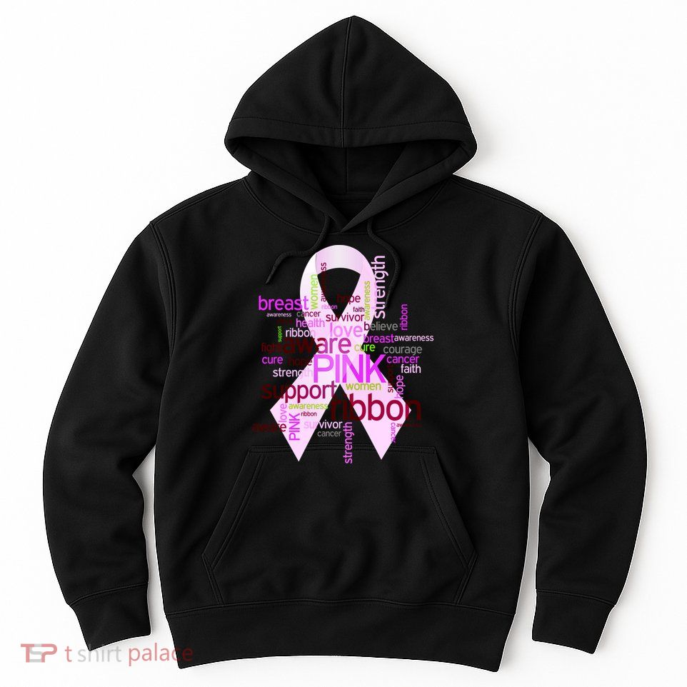 Breast Cancer Awareness Word Mash-Up Hoodie