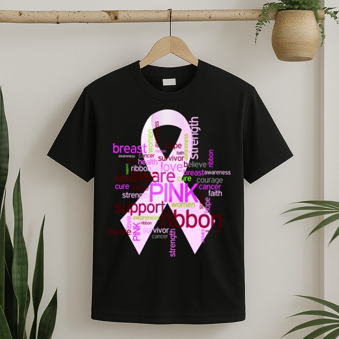 Breast Cancer Awareness Word Mash-Up T-Shirt