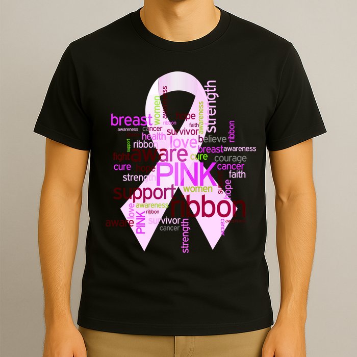 Breast Cancer Awareness Word Mash-Up T-Shirt