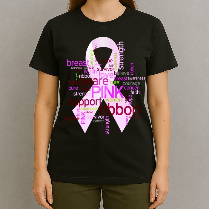 Breast Cancer Awareness Word Mash-Up T-Shirt