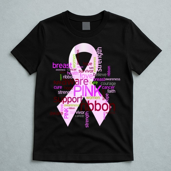 Breast Cancer Awareness Word Mash-Up T-Shirt
