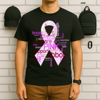 Breast Cancer Awareness Word Mash-Up T-Shirt