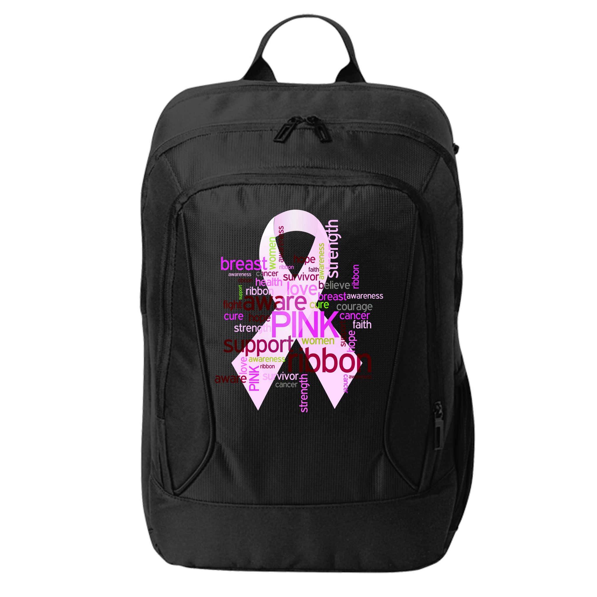 Breast Cancer Awareness Word Mash-Up City Backpack