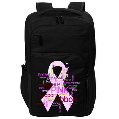Breast Cancer Awareness Word Mash-Up Impact Tech Backpack