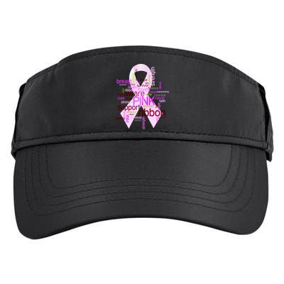 Breast Cancer Awareness Word Mash-Up Adult Drive Performance Visor