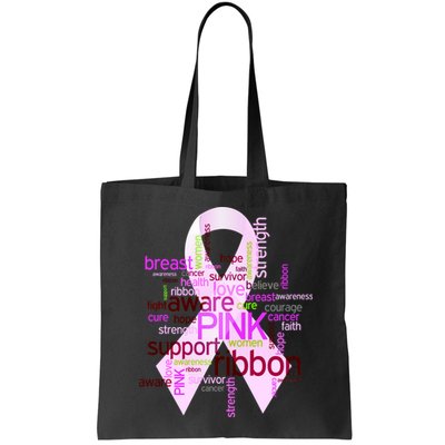 Breast Cancer Awareness Word Mash-Up Bag
