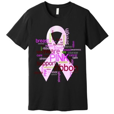 Breast Cancer Awareness Word Mash-Up Premium T-Shirt