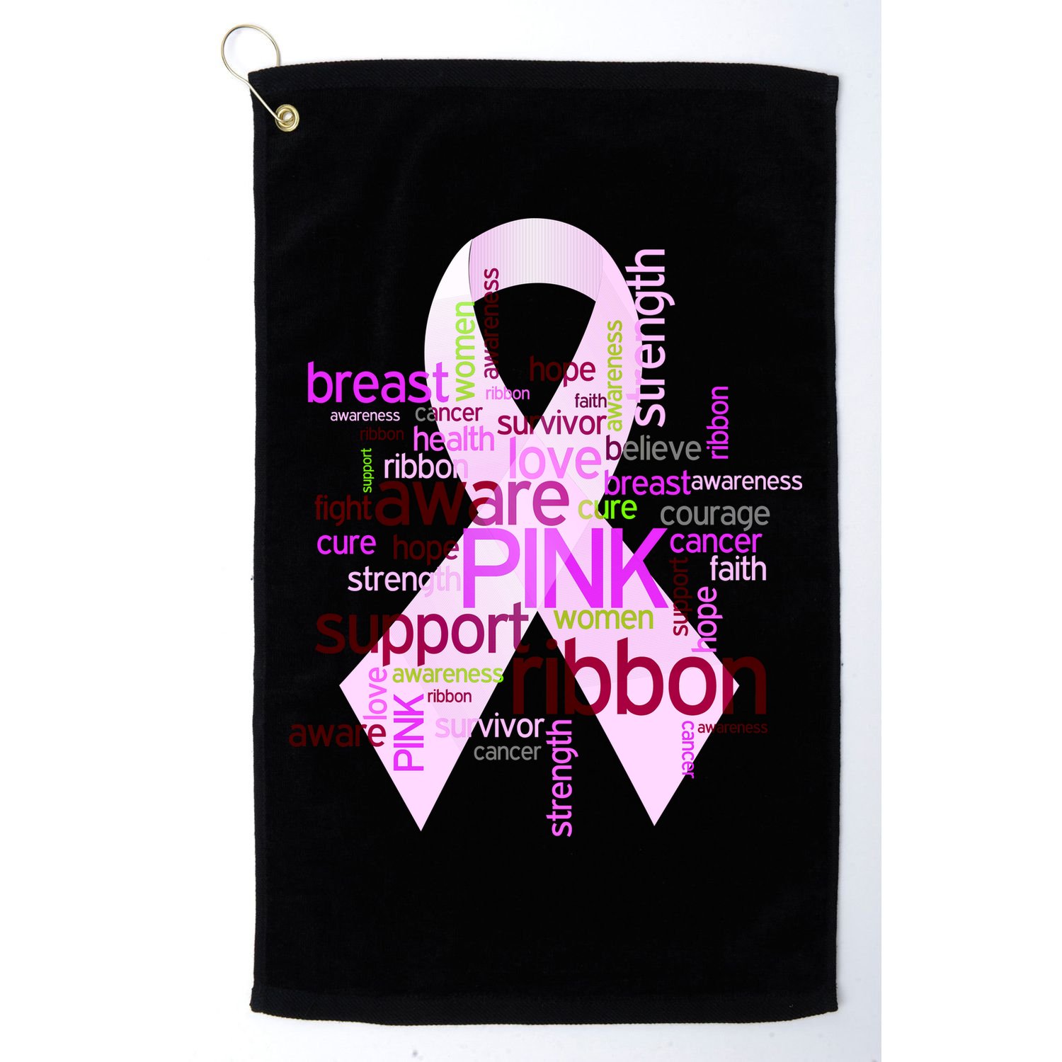 Breast Cancer Awareness Word Mash-Up Golf Towel
