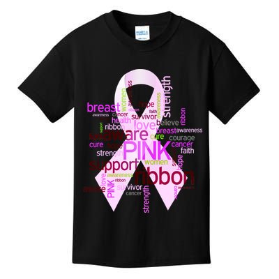 Breast Cancer Awareness Word Mash-Up Kids T-Shirt