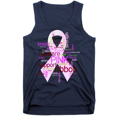 Breast Cancer Awareness Word Mash-Up Tank Top