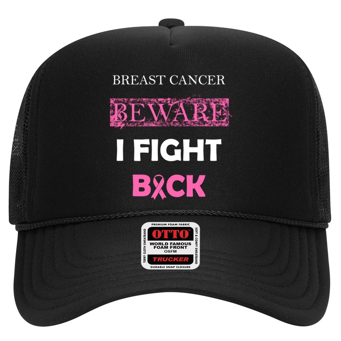 Breast Cancer Beware I Fight Back Trucker Hat