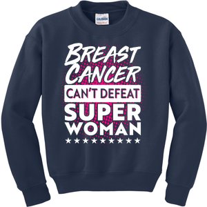 Breast Cancer Can't Defeat Super Woman Kids Sweatshirt