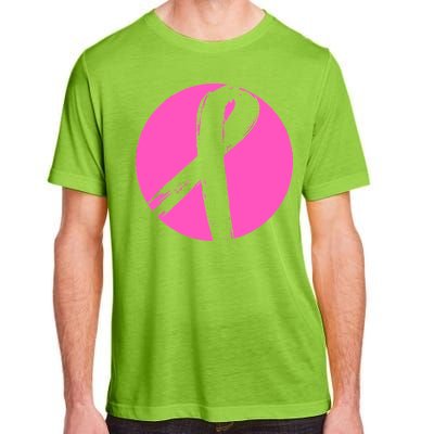 Breast Cancer Circle Ribbon Logo Adult ChromaSoft Performance T-Shirt