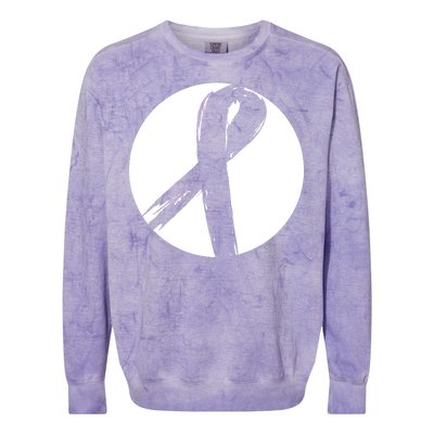 Breast Cancer Circle Ribbon Logo Colorblast Crewneck Sweatshirt