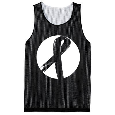 Breast Cancer Circle Ribbon Logo Mesh Reversible Basketball Jersey Tank