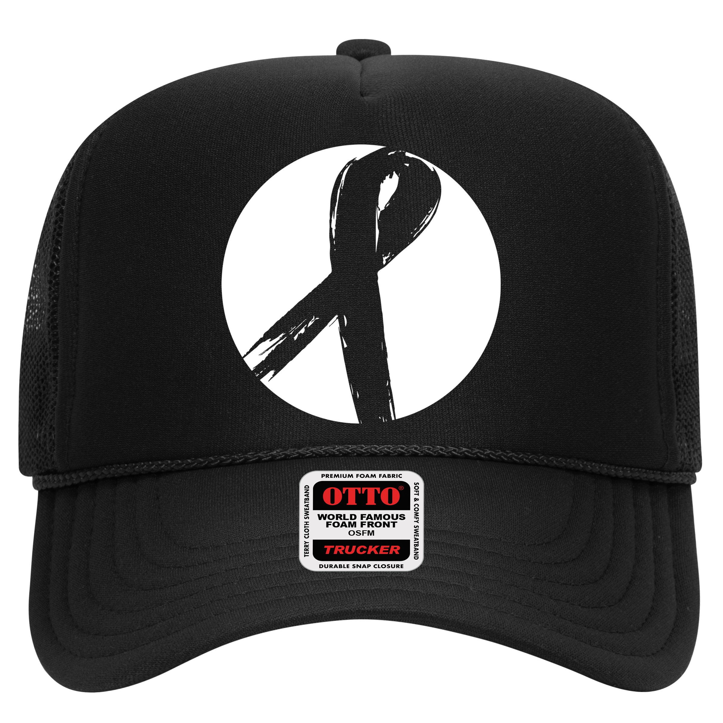 Breast Cancer Circle Ribbon Logo Hat