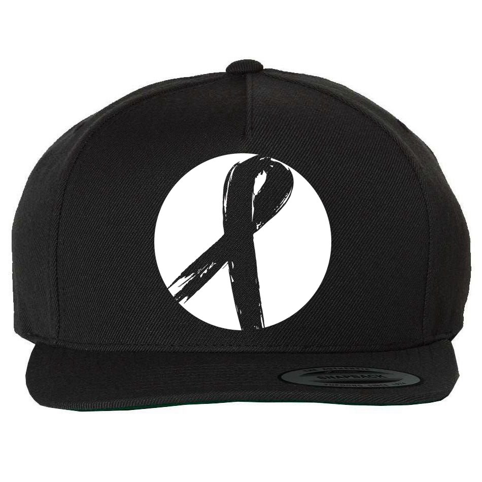 Breast Cancer Circle Ribbon Logo Wool Snapback Cap