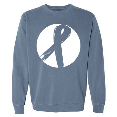 Breast Cancer Circle Ribbon Logo Garment-Dyed Sweatshirt