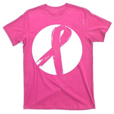 Breast Cancer Circle Ribbon Logo T-Shirt