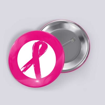 Breast Cancer Circle Ribbon Logo Button
