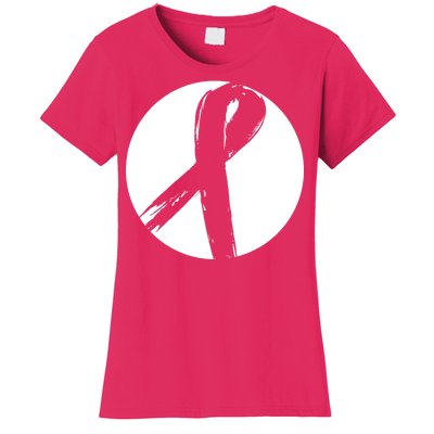 Breast Cancer Circle Ribbon Logo Women's T-Shirt