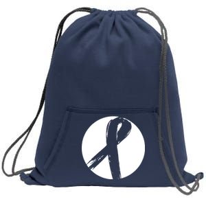 Breast Cancer Circle Ribbon Logo Sweatshirt Cinch Pack Bag