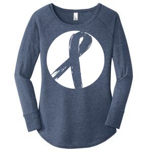 Breast Cancer Circle Ribbon Logo Women's Perfect Tri Tunic Long Sleeve Shirt