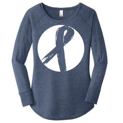 Breast Cancer Circle Ribbon Logo Women's Perfect Tri Tunic Long Sleeve Shirt