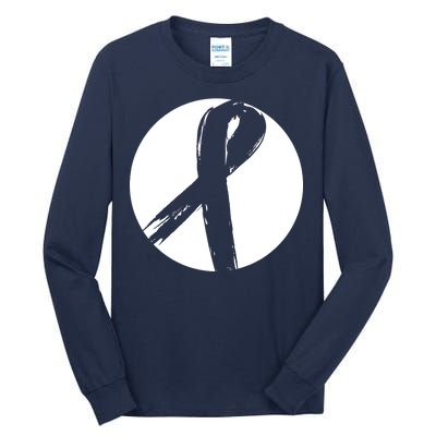 Breast Cancer Circle Ribbon Logo Tall Long Sleeve T-Shirt