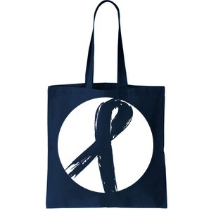 Breast Cancer Circle Ribbon Logo Tote Bag