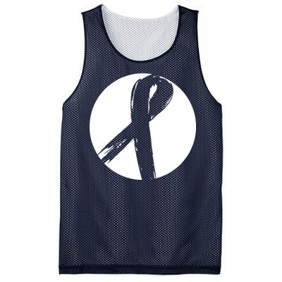 Breast Cancer Circle Ribbon Logo Mesh Reversible Basketball Jersey Tank