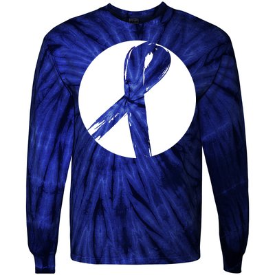 Breast Cancer Circle Ribbon Logo Tie-Dye Long Sleeve Shirt