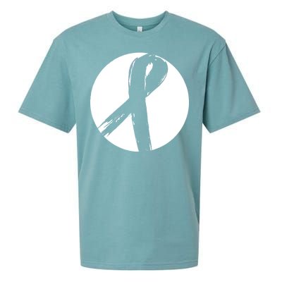 Breast Cancer Circle Ribbon Logo Sueded Cloud Jersey T-Shirt