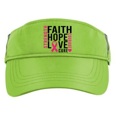 Breast Cancer Faith Hope Love Courage Adult Drive Performance Visor