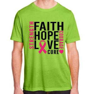 Breast Cancer Faith Hope Love Courage Adult ChromaSoft Performance T-Shirt