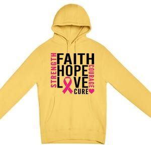 Breast Cancer Faith Hope Love Courage Premium Pullover Hoodie