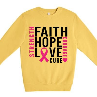 Breast Cancer Faith Hope Love Courage Premium Crewneck Sweatshirt