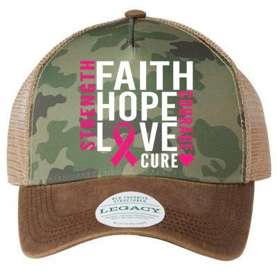 Breast Cancer Faith Hope Love Courage Legacy Tie Dye Trucker Hat