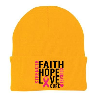 Breast Cancer Faith Hope Love Courage Knit Cap Winter Beanie