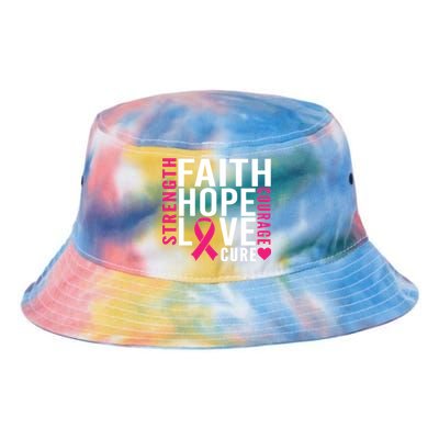 Breast Cancer Faith Hope Love Courage Tie Dye Newport Bucket Hat