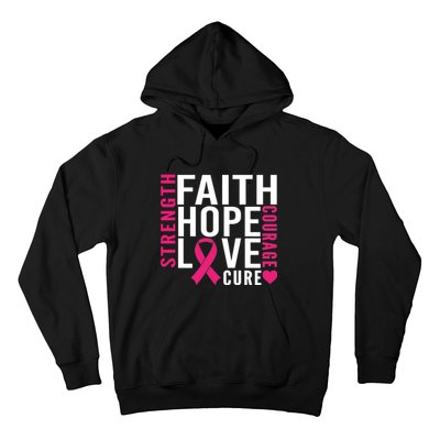 Breast Cancer Faith Hope Love Courage Hoodie