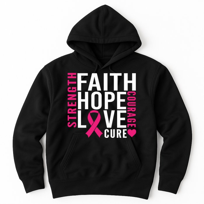 Breast Cancer Faith Hope Love Courage Hoodie