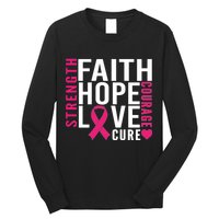 Breast Cancer Faith Hope Love Courage Long Sleeve Shirt