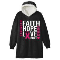 Breast Cancer Faith Hope Love Courage Hooded Wearable Blanket